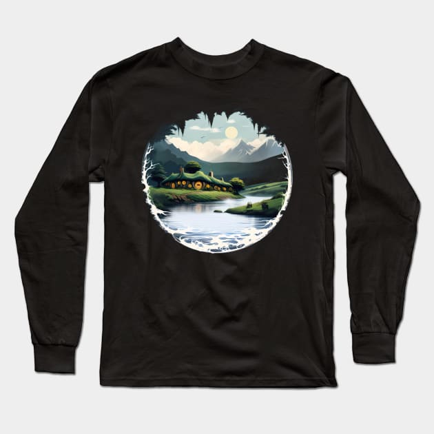 Shire Hole Long Sleeve T-Shirt by The Dark Matter Art